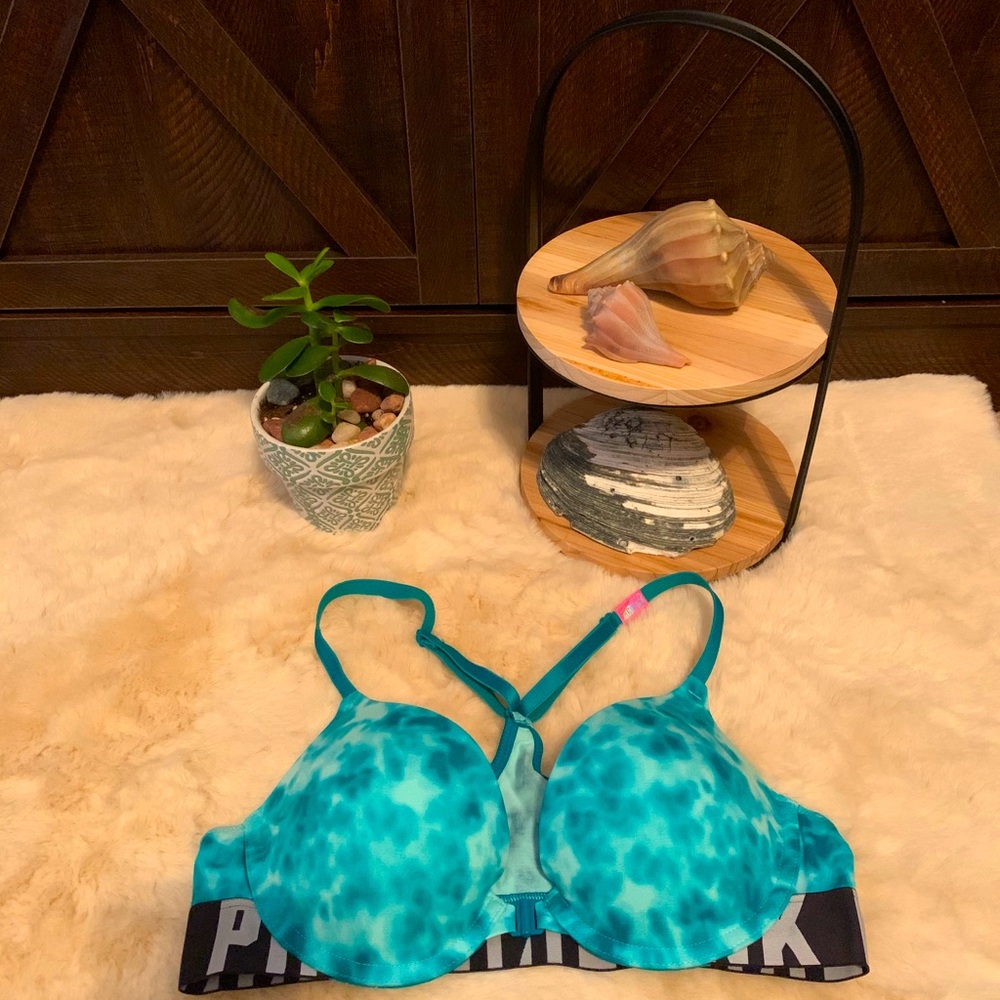 NWT Tie dye racerback front closed push up bra